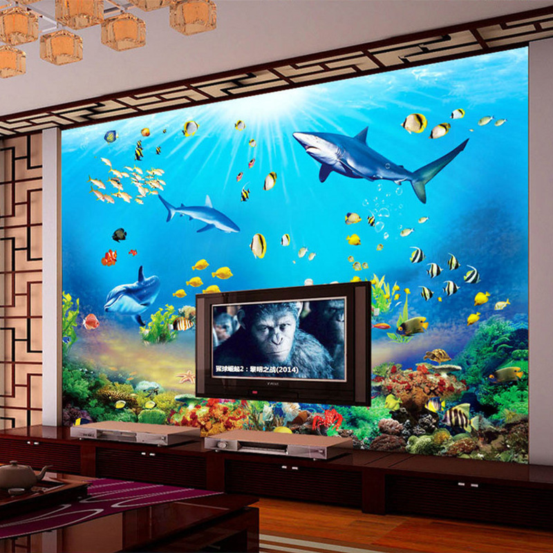 Aquarium Fish Live Wallpaper - วอลเปเปอร์ภาพถ่าย HD โลกใต้น้ำ ฉลาม ปลาเขตร้อน ภาพจิตรกรรมฝาผนัง