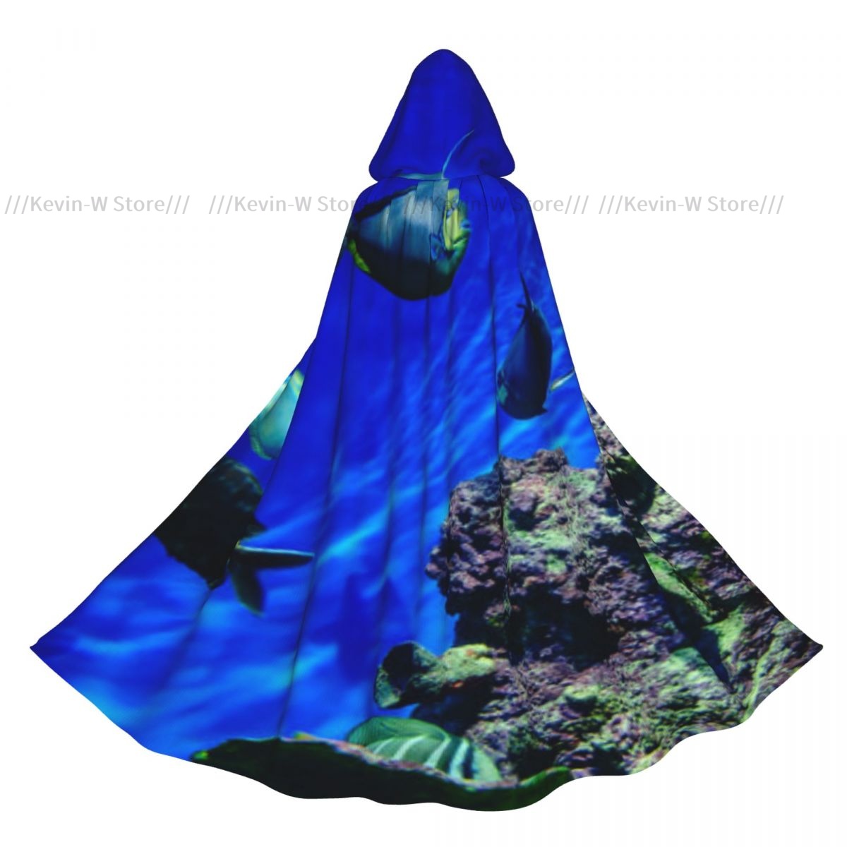 Aquarium Queen Fish - Unisex Witch Party Reversible Hooded ผู้ใหญ่แวมไพร์