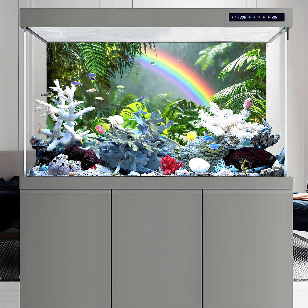 ภาพพื้นหลังตู้ปลา ลายสายรุ้งป่ - Aquarium Fish Rainbow บทวิจารณ์และราคา
