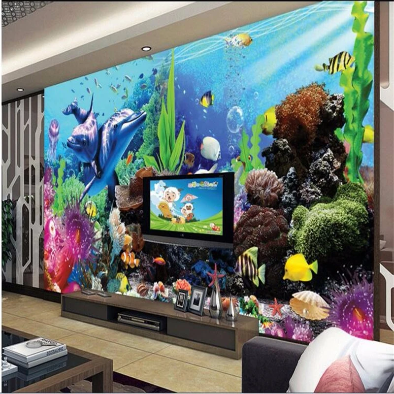 ภาพพิมพ์ตกแต่งผนัง 3 มิติลายปล - Aquarium Fish Live Wallpaper บทวิจารณ์และราคา